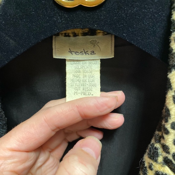 Women’s Mid Length Toska Leopard Lapel Neck Jacket Size M-Med. - Picture 5 of 5